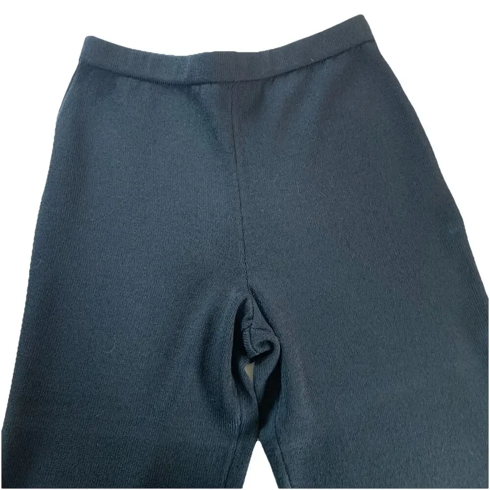 St. John Collection Santana Knit Flat Front Pants SP 07 GRP 1 Black Size 10 - Picture 9 of 12